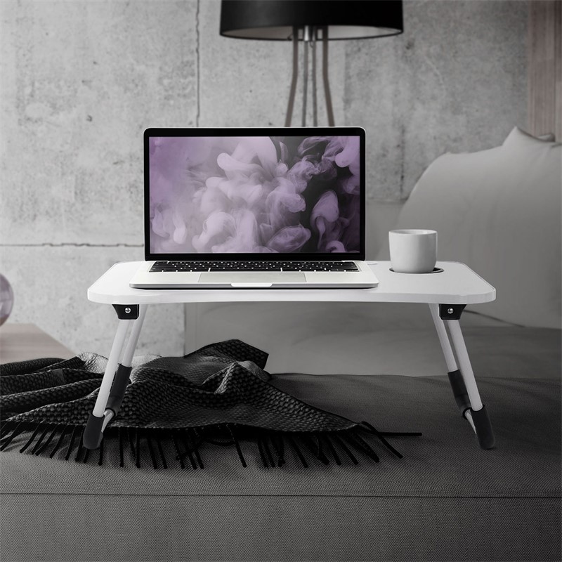 Laptoptisch mit USB-Ports klappbar 60x40 cm Weiß aus MDF inkl. USB Lampe und Ventilator ML-Design Laptoptisch mit USB-Ports klappbar 60x40 cm Weiß aus MDF inkl. USB Lampe und Ventilator ML-Design