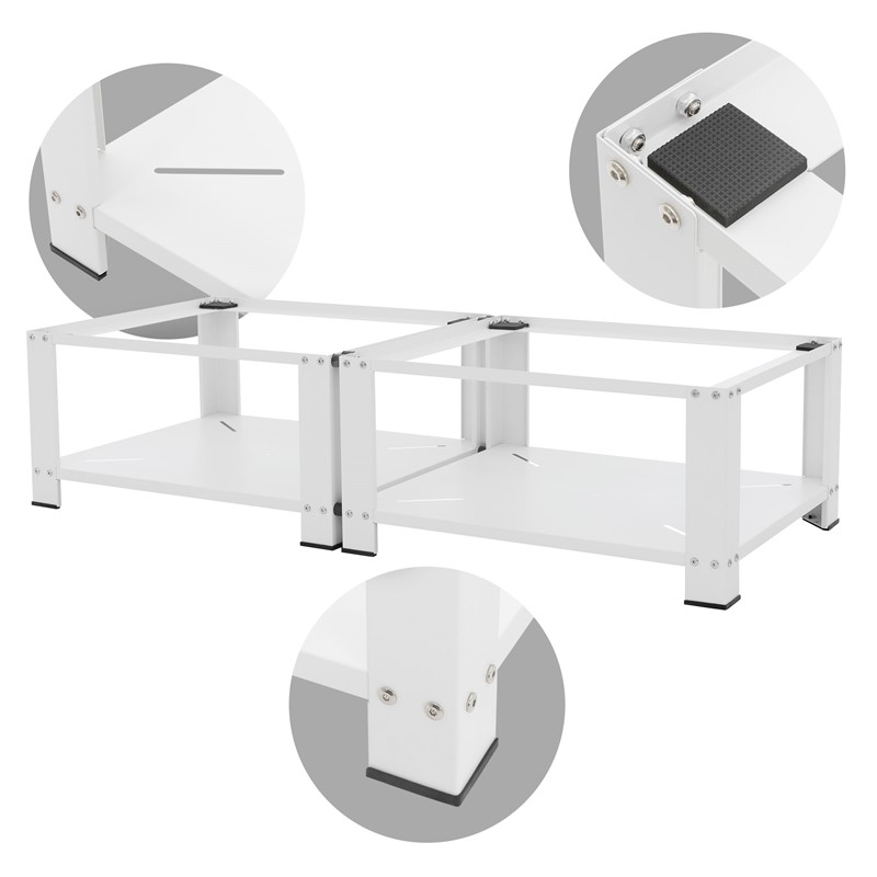 Waschmaschinen Untergestell Unterschrank doppel Set 63x54x32 cm mit Ablage in Weiß ML-Design
