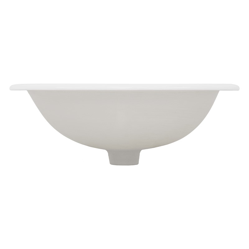 Waschbecken inkl. Ablaufgarnitur Silber mit Überlauf 57x48,5x19,5 cm Weiß aus Keramik LuxeBath