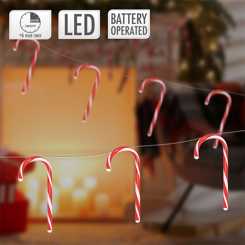 LED Zuckerstangenlichterkette 330 cm mit 28 warmweißen LEDs LED Zuckerstangenlichterkette 330 cm mit 28 warmweißen LEDs