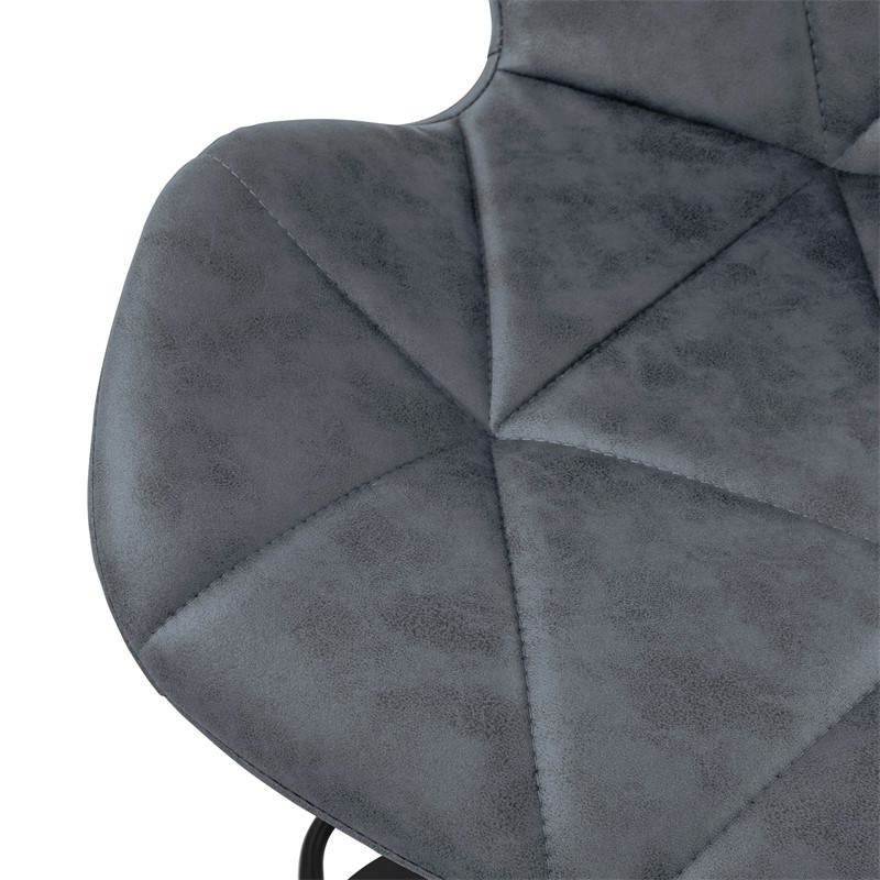Barhocker 2er Set Anthrazit Kunstlederbezug mit Rückenlehne und Fußstütze höhenverstellbar 59-79cm ML-Design