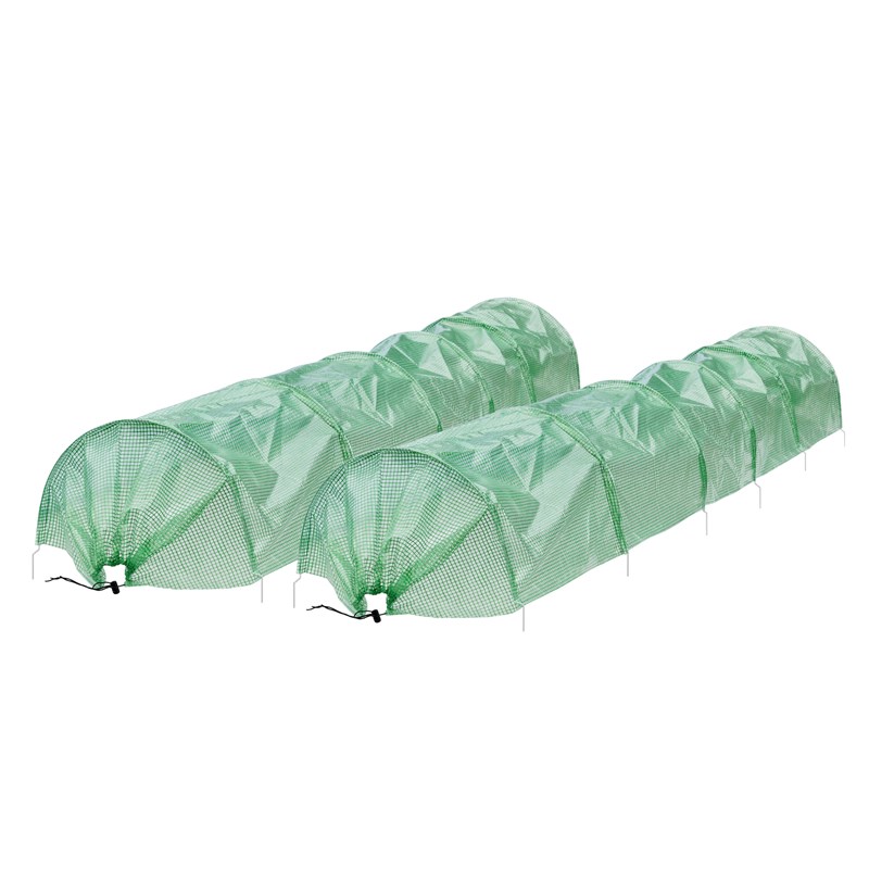 2er Set Folientunnel 300x55x35 cm Transparent/Grün aus PE-Gitterfolie 2er Set Folientunnel 300x55x35 cm Transparent/Grün aus PE-Gitterfolie