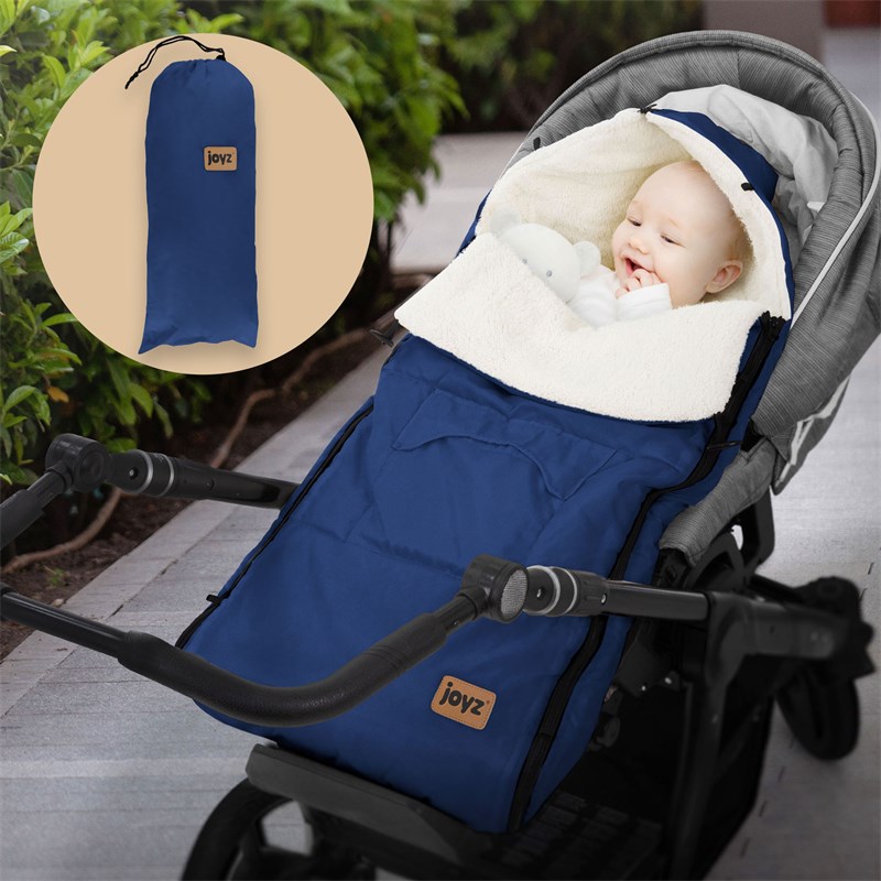Babyfußsack 94x48x10 cm Blau aus Polyester Joyz