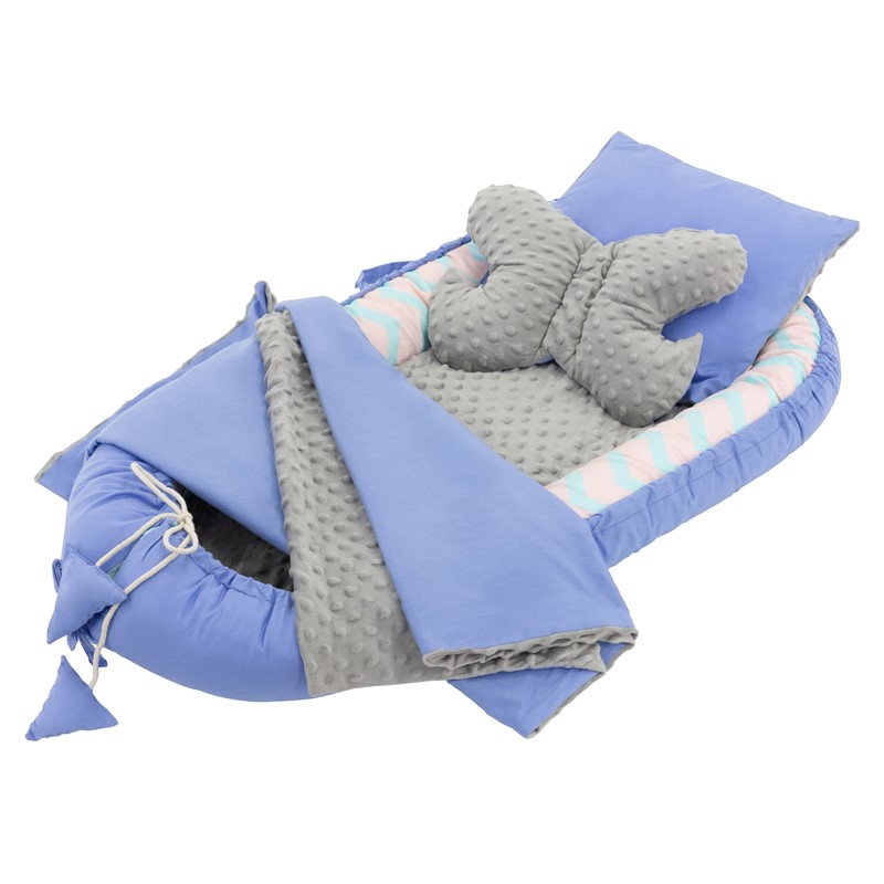 Babynest Set 5 Tlg. 90x50 cm Walmuster aus Baumwolle Joyz Babynest Set 5 Tlg. 90x50 cm Walmuster aus Baumwolle Joyz