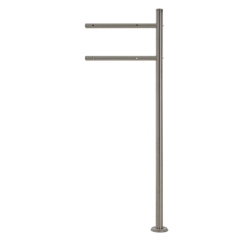 Standbriefkasten mit Zeitungsfach 37x37x11 cm Anthrazit/Holzoptik aus Stahl ML-Design, Modernes Horizontales Design Standhöhe 120cm Silber