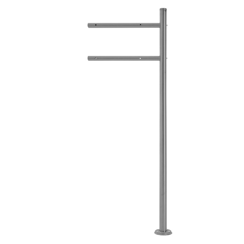 Standbriefkasten mit Zeitungsfach 37 cm Anthrazit inkl. Ständer 120 cm hoch Silber Briefkasten freistehend