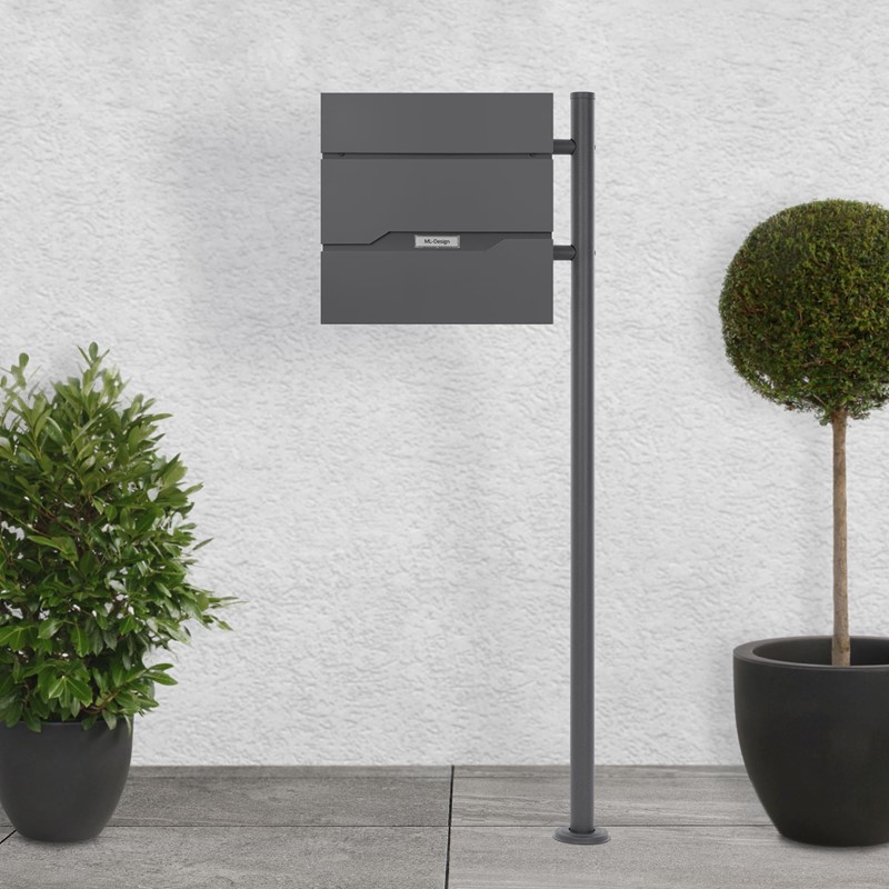 Standbriefkasten mit Zeitungsfach 37x11x36,5 cm Anthrazit aus Edelstahl ML-Design Standbriefkasten mit Zeitungsfach 37x11x36,5 cm Anthrazit aus Edelstahl ML-Design