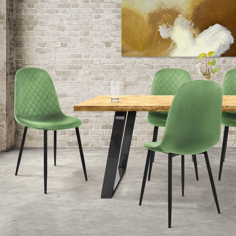 Esszimmerstuhl 4er Set mit Rückenehne Salbei Küchenstuhl mit Microfaser-Samtbezug ML-Design Esszimmerstuhl 4er Set mit Rückenehne Salbei Küchenstuhl mit Microfaser-Samtbezug ML-Design