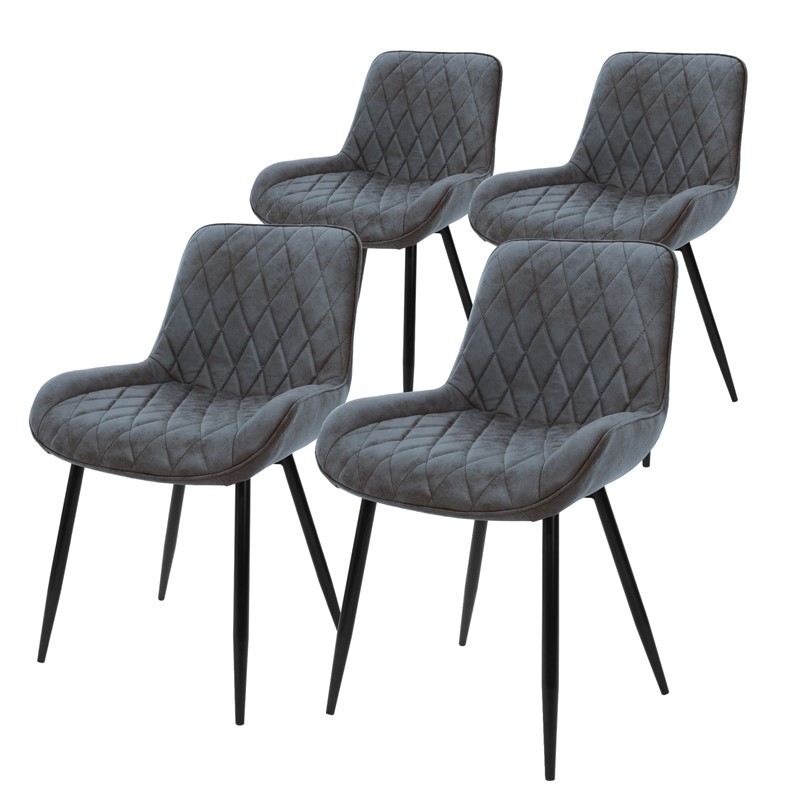 4er Set Esszimmerstühle Anthrazit Kunstlederbezug Küchenstuhl Lounge Wohnzimmer 4er Set Esszimmerstühle Anthrazit Kunstlederbezug Küchenstuhl Lounge Wohnzimmer