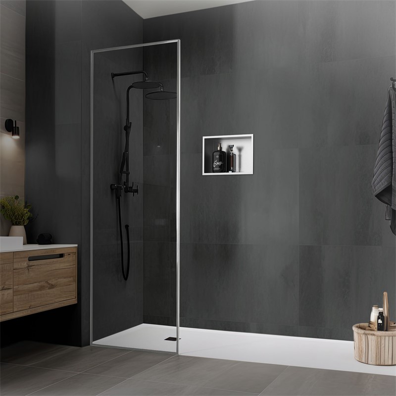Duschnische 30x20 cm Silber aus Edelstahl Wandnische Duschablage LuxeBath
