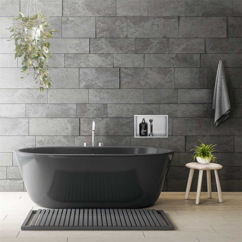 Duschnische 30x20 cm Silber aus Edelstahl Wandnische Duschablage LuxeBath