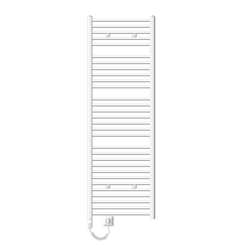 Elektrischer Badheizkörper mit Heizstab 900W 600x1800 mm Weiß gerade mit Seitenanschluss LuxeBath