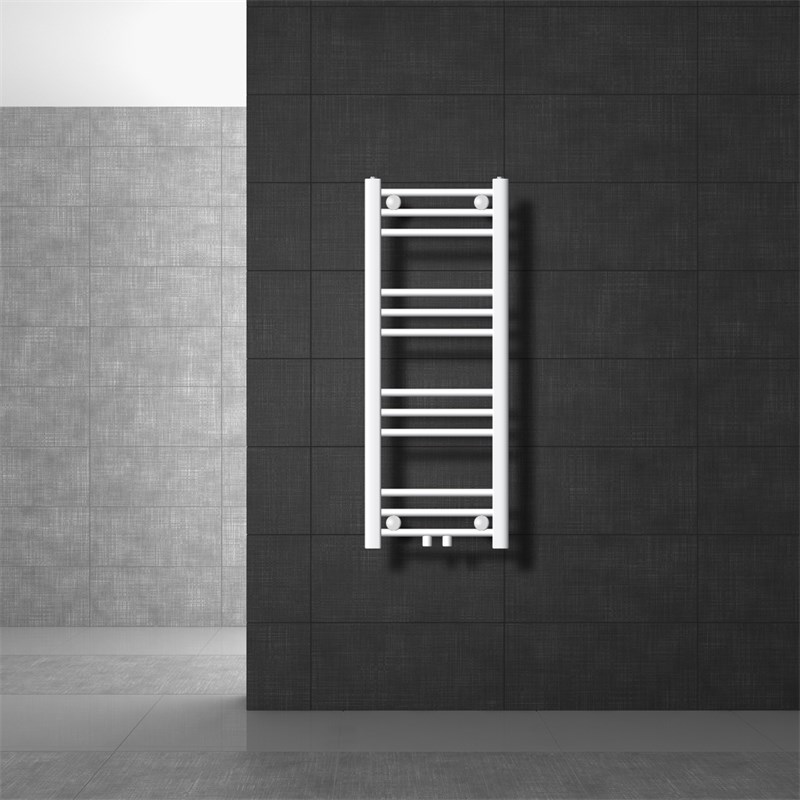 Badheizkörper Sahara 300x800 mm Weiß gerade mit Mittelanschluss LuxeBath