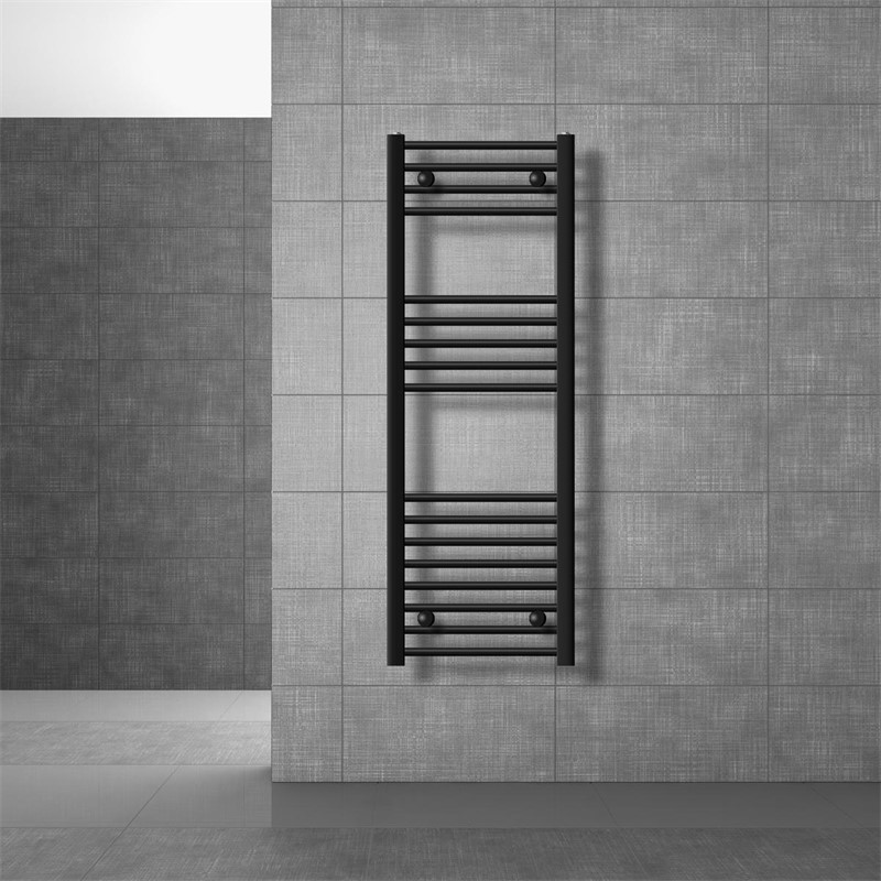 Badheizkörper Sahara 400x1200 mm Schwarz matt gebogen mit Seitenanschluss LuxeBath Badheizkörper Sahara 400x1200 mm Schwarz matt gebogen mit Seitenanschluss LuxeBath