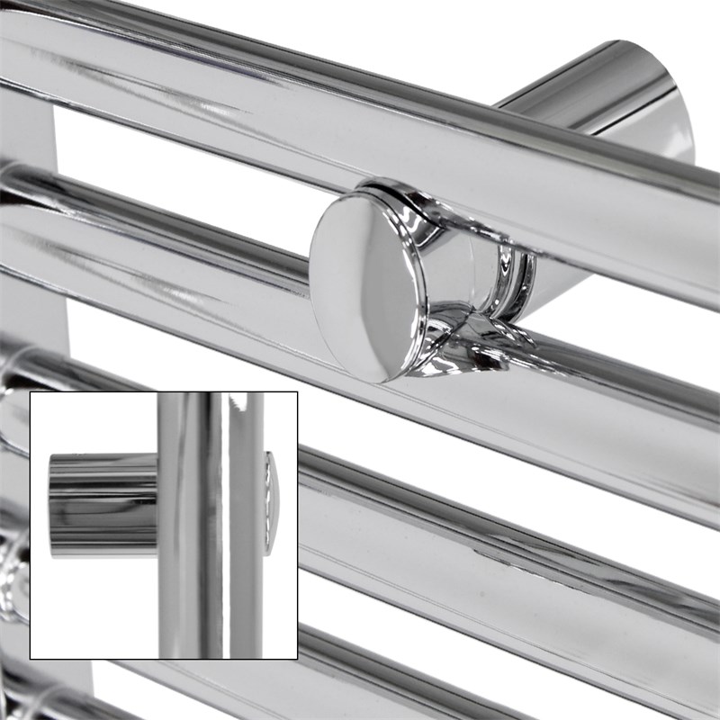 Elektrischer Badheizkörper mit Heizstab 900W 400x1200 mm Chrome gerade mit Seitenanschluss LuxeBath
