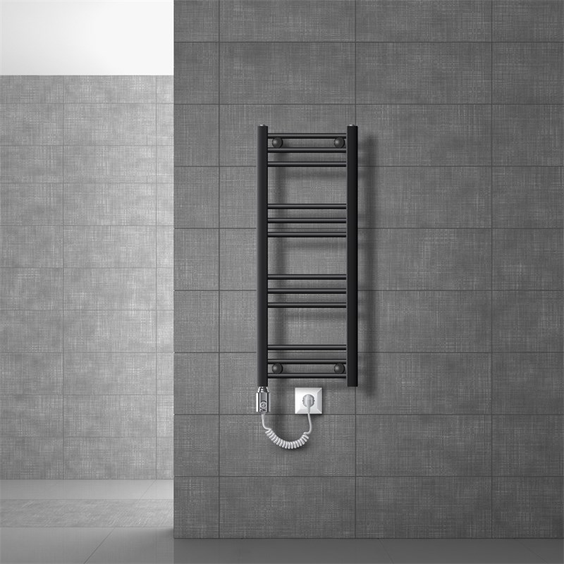 Elektrischer Badheizkörper mit Heizstab 300W 300x800 mm Anthrazit gerade mit Seitenanschluss LuxeBath Elektrischer Badheizkörper mit Heizstab 300W 300x800 mm Anthrazit gerade mit Seitenanschluss LuxeBath
