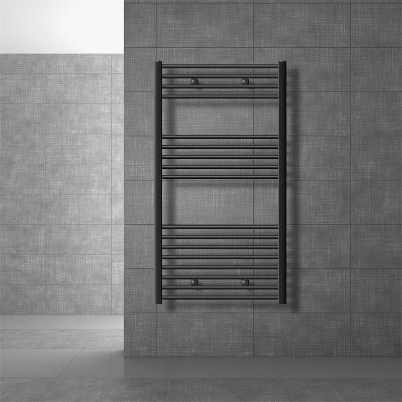 Badheizkörper Sahara 750x1200 mm Anthrazit gerade mit Seitenanschluss LuxeBath