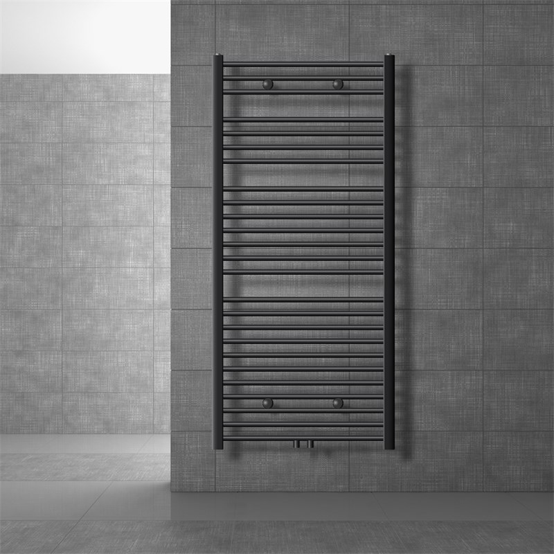 Badheizkörper Sahara 750x1500 mm Anthrazit gebogen mit Mittelanschluss LuxeBath Badheizkörper Sahara 750x1500 mm Anthrazit gebogen mit Mittelanschluss LuxeBath