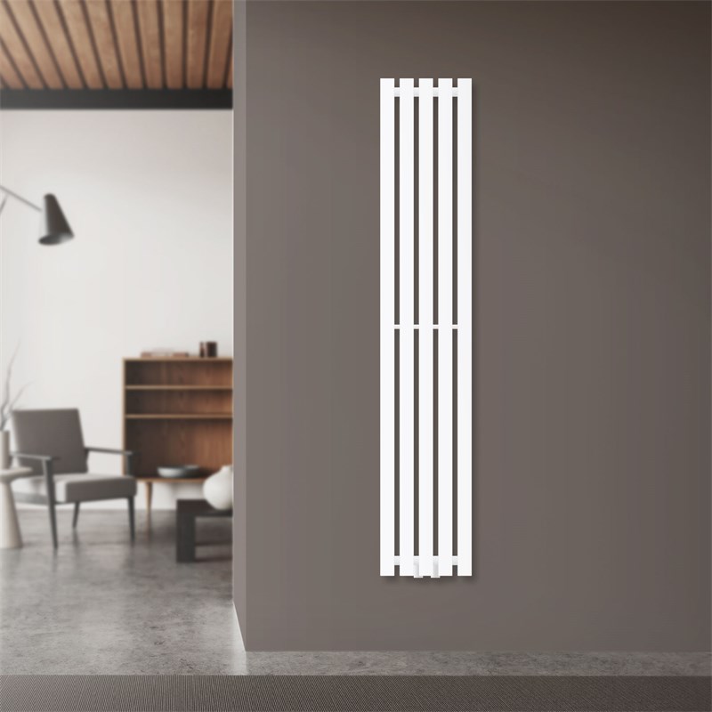 Badheizkörper mit Mittelanschluss 1400x260 mm Weiß vertikal LuxeBath Badheizkörper mit Mittelanschluss 1400x260 mm Weiß vertikal LuxeBath