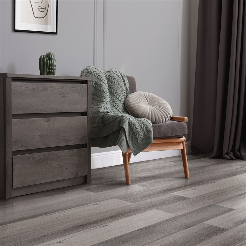 Deluxe PVC Klebevinylboden für 2,23 m² Kiefer Grau 2 mm dick ML-Design