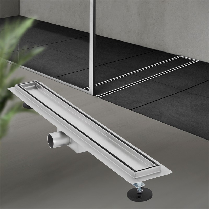 Edelstahl Duschrinne befliesbar 70 cm und Siphon Komplettset Silber flach LuxeBath Edelstahl Duschrinne befliesbar 70 cm und Siphon Komplettset Silber flach LuxeBath