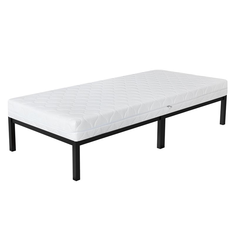 Bettgestell Einzelbett Metallbett 90x200 cm Schwarz inkl. Matratze H-16cm mit Lattenrost ML-Design Bettgestell Einzelbett Metallbett 90x200 cm Schwarz inkl. Matratze H-16cm mit Lattenrost ML-Design