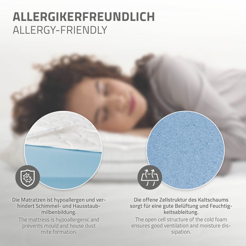 Bettgestell Einzelbett Metallbett 120x200 cm Schwarz inkl. Matratze H-16cm mit Lattenrost ML-Design