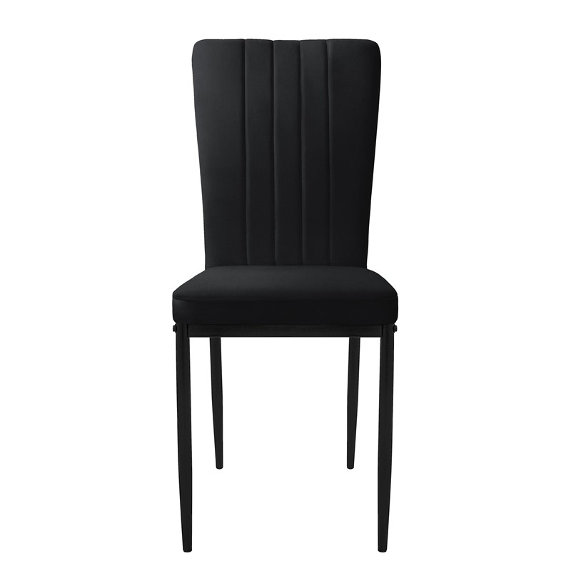 Esszimmerstuhl 4er Set Schwarz mit Samtbezug und Metallbeinen Küchenstuhl ML-Design