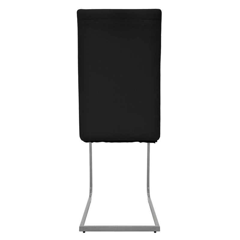 Esszimmerstuhl Freischwinger 2er Set mit Rückenlehne Schwarz Kunsterlederbezug ML-Design