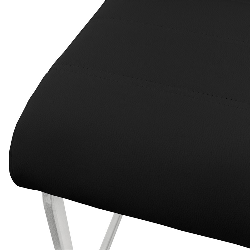 Esszimmerstuhl Freischwinger 2er Set mit Rückenlehne Schwarz Kunsterlederbezug ML-Design