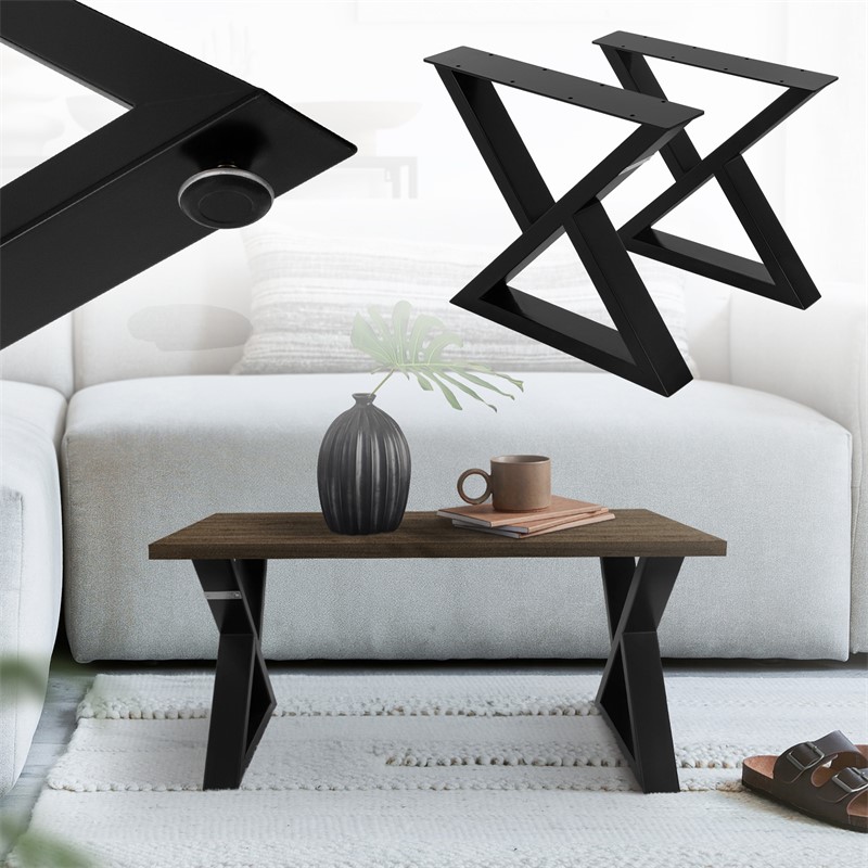 2 Stück Tischbeine Bankkufen B43xH40 cm Tischkufen X-Form aus Stahl pulverbeschichtet Schwarz ML-Design 2 Stück Tischbeine Bankkufen B43xH40 cm Tischkufen X-Form aus Stahl pulverbeschichtet Schwarz ML-Design