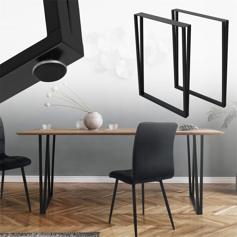 2 Stück Tischbeine B50xH71,5 cm Tischkufen rechteckige Form Stahl pulverbeschichtet Schwarz ML-Design 2 Stück Tischbeine B50xH71,5 cm Tischkufen rechteckige Form Stahl pulverbeschichtet Schwarz ML-Design