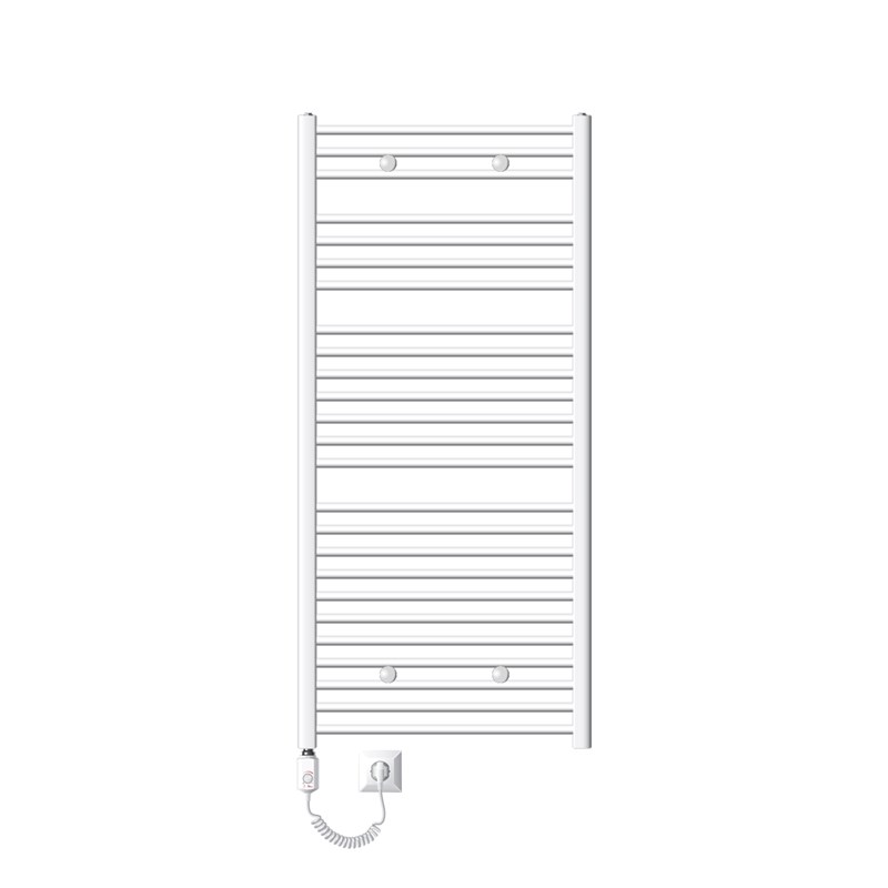 Elektrischer Badheizkörper mit Heizstab 1200W 750x1500 mm Weiß gerade mit Seitenanschluss LuxeBath Elektrischer Badheizkörper mit Heizstab 1200W 750x1500 mm Weiß gerade mit Seitenanschluss LuxeBath