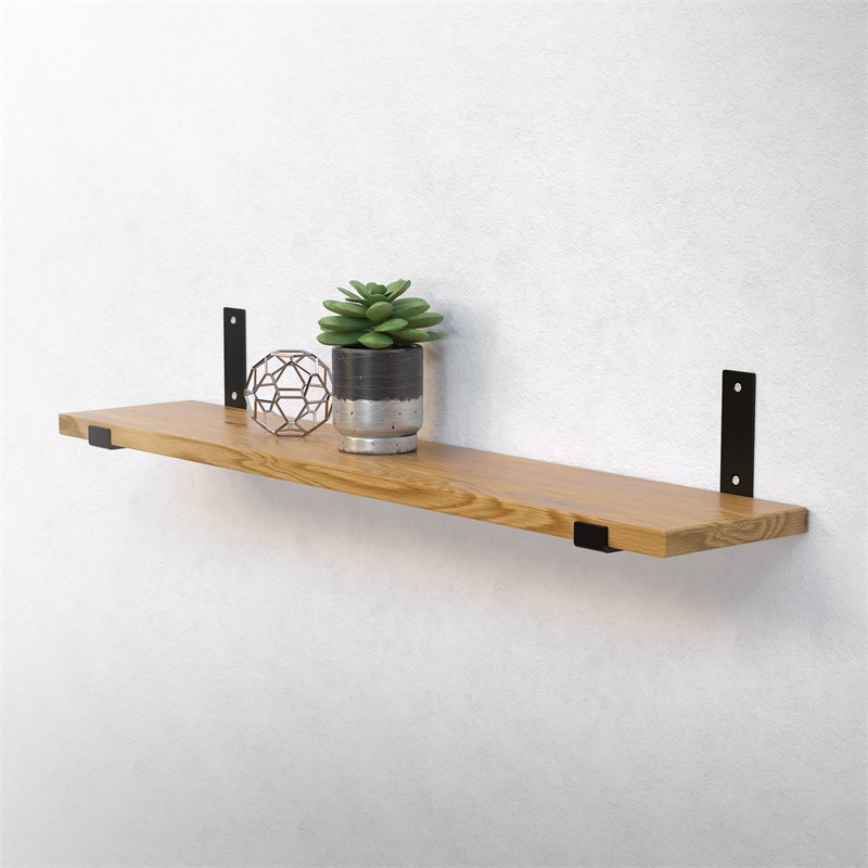 2er Set Wandkonsole Regalhalterung 2x 200 x 140 mm Schwarz aus Stahl ML-Design