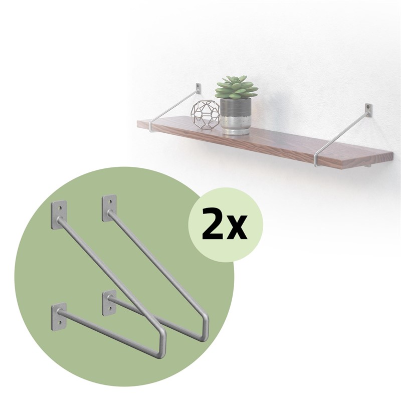 2er Set Wandkonsole Regalhalterung 2x 220 x 180 mm Grau aus Stahl ML-Design 2er Set Wandkonsole Regalhalterung 2x 220 x 180 mm Grau aus Stahl ML-Design