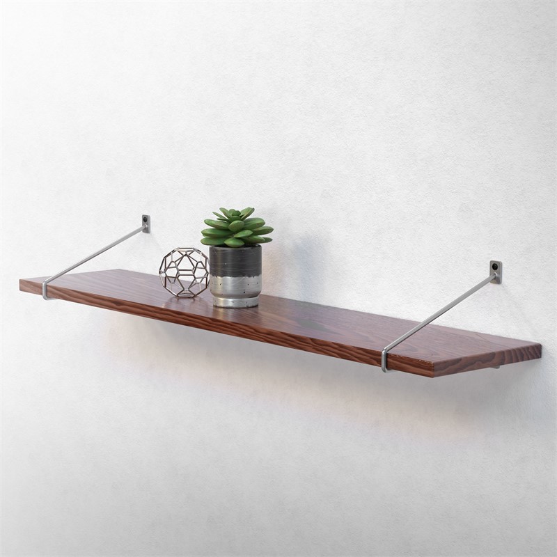 2er Set Wandkonsole Regalhalterung 2x 265 x 180 mm Grau aus Stahl ML-Design