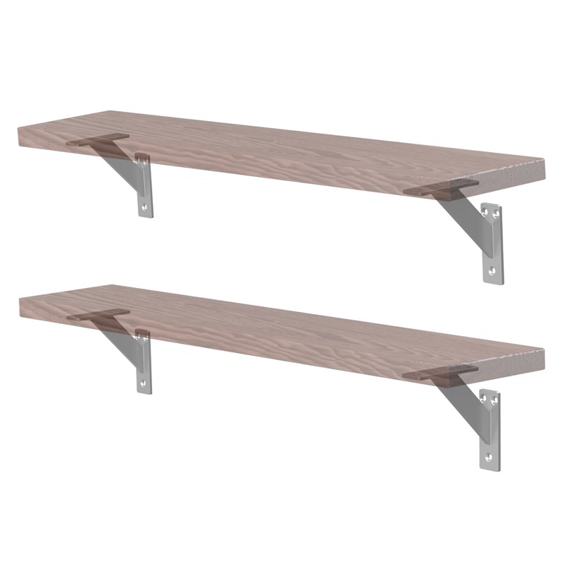 2er Set Wandkonsole Regalhalterung 2x 120 x 120 mm Silber aus Aluminium ML-Design