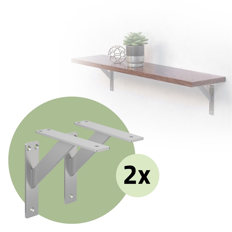 2er Set Wandkonsole Regalhalterung 2x 180 x 180 mm Silber aus Aluminium ML-Design 2er Set Wandkonsole Regalhalterung 2x 180 x 180 mm Silber aus Aluminium ML-Design