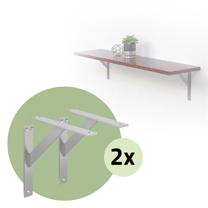 2er Set Wandkonsole Regalhalterung 2x 240 x 240 mm Silber aus Aluminium ML-Design 2er Set Wandkonsole Regalhalterung 2x 240 x 240 mm Silber aus Aluminium ML-Design