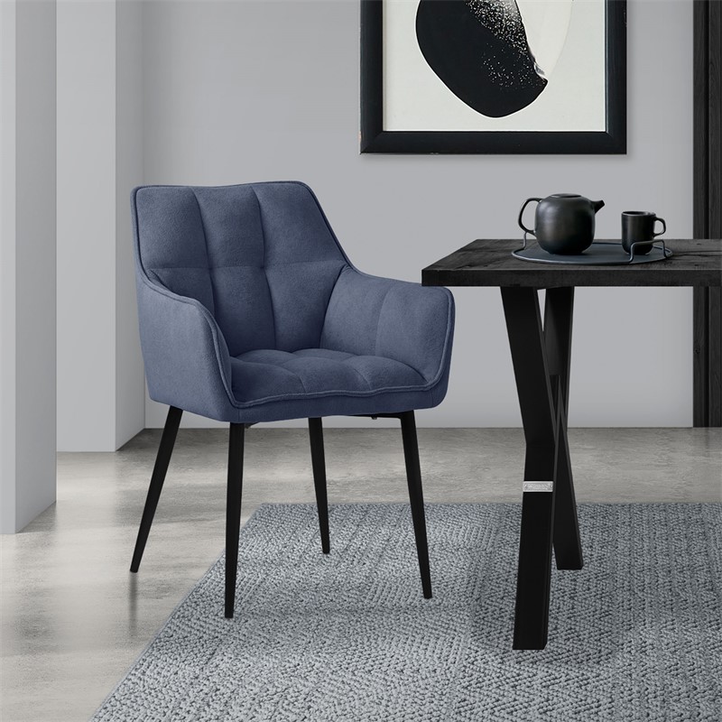 Esszimmerstuhl Blau aus Frotteestoff mit dickem gepolsterter Sitz ML-Design Esszimmerstuhl Blau aus Frotteestoff mit dickem gepolsterter Sitz ML-Design