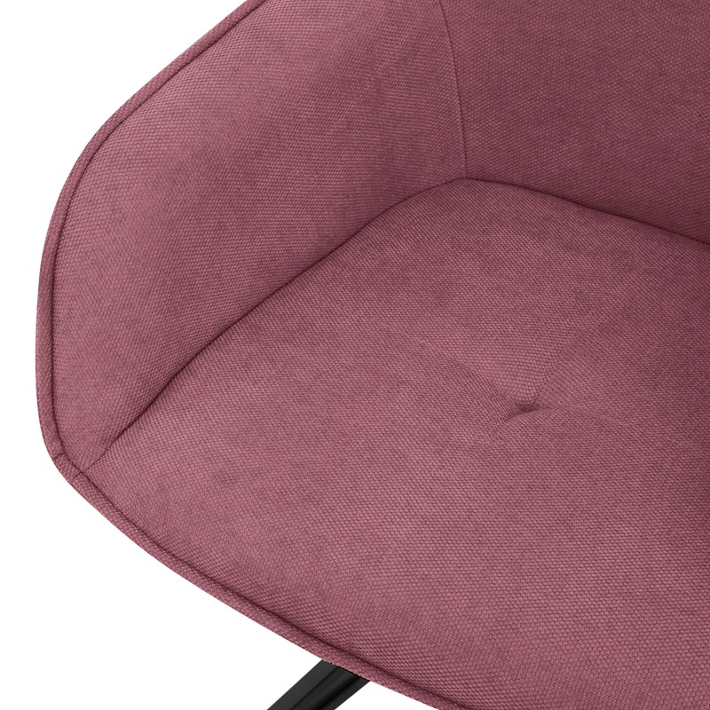 Esszimmerstuhl drehbar Altrosa aus Textil Webstoff Küchenstuhl mit Rücken- und Armlehne ML-Design