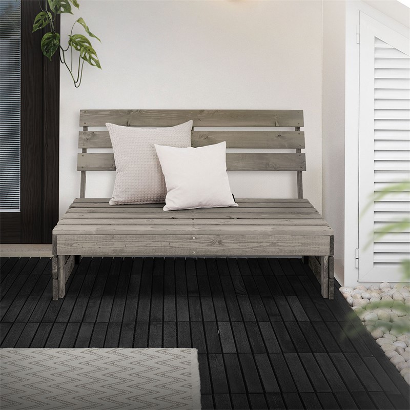 Gartenbank Holzbank Mittelsofa 3-Sitzer 116x76,5x80 cm Grau aus Tannenholz Massiv ML-Design Gartenbank Holzbank Mittelsofa 3-Sitzer 116x76,5x80 cm Grau aus Tannenholz Massiv ML-Design