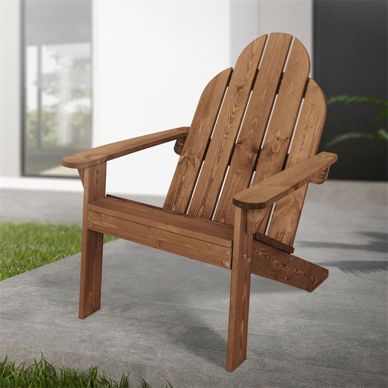 Adirondack Gartenstuhl aus Massivholz wetterfest belastbar bis 120 kg Braun aus Tannenholz ML-Design
