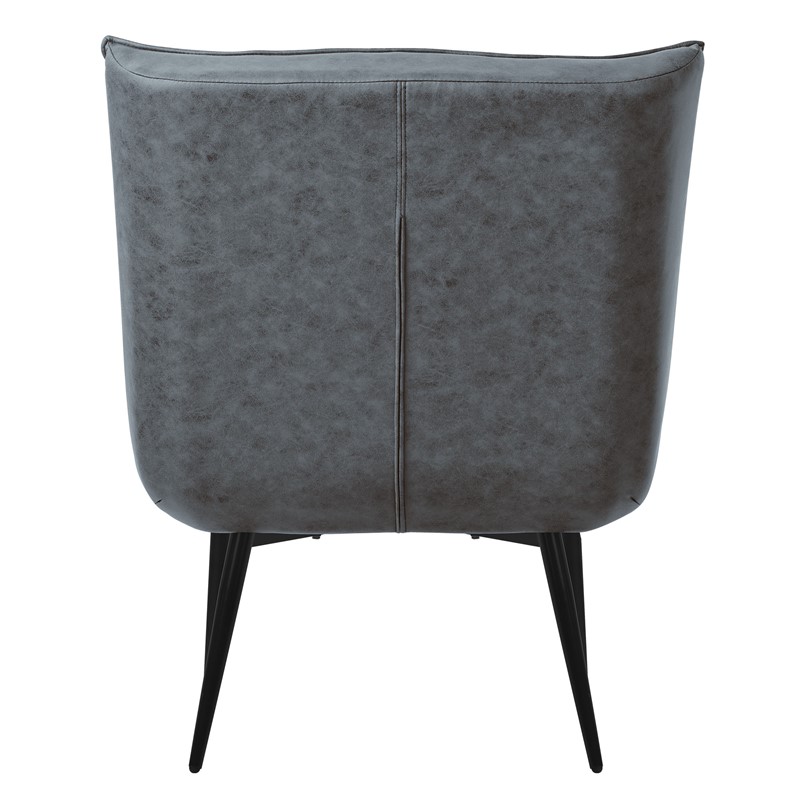 Lounge Chair aus Kunstleder Anthrazit Polstersessel mit Lendenkissen Relaxsessel ML-Design