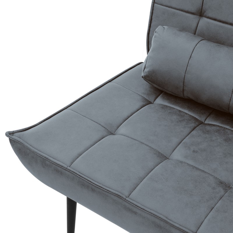 Lounge Chair aus Kunstleder Anthrazit Polstersessel mit Lendenkissen Relaxsessel ML-Design