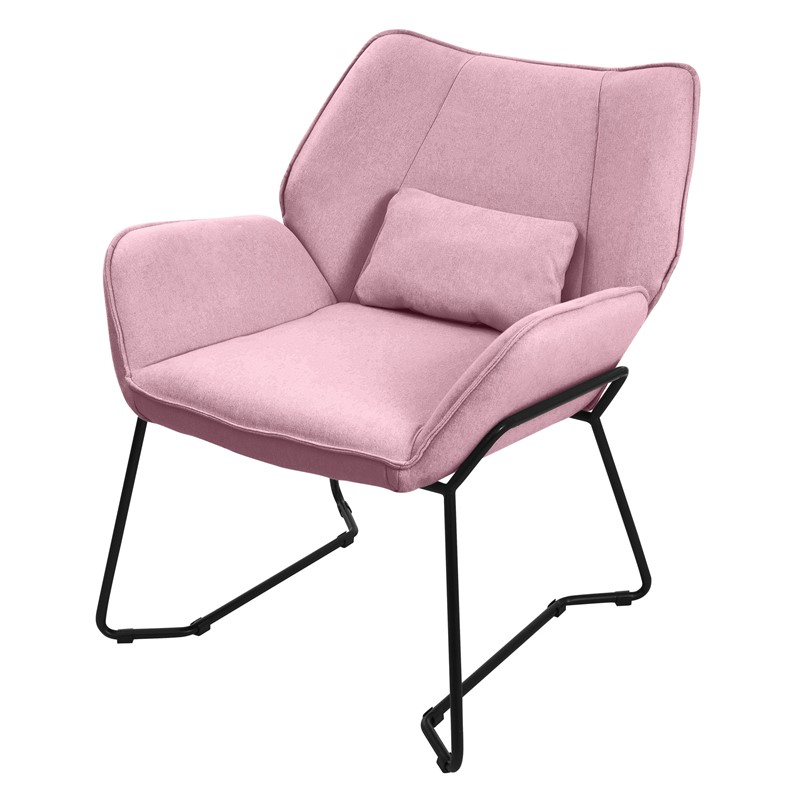 Wohnzimmersessel Loungesessel Rosa mit Rückenkissen bis 120 Kilogramm Polyesterbezug in Leinen Optik ML-Design Wohnzimmersessel Loungesessel Rosa mit Rückenkissen bis 120 Kilogramm Polyesterbezug in Leinen Optik ML-Design