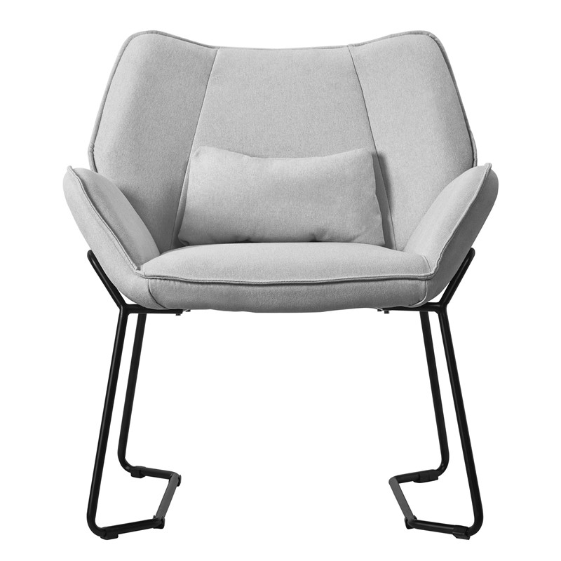 Loungesessel mit Armlehnen Hellgrau Relaxsessel mit Leinenbezug ML-Design