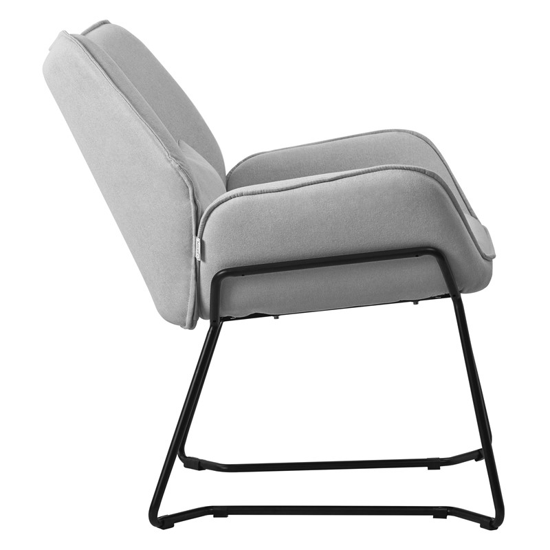 Loungesessel mit Armlehnen Hellgrau Relaxsessel mit Leinenbezug ML-Design