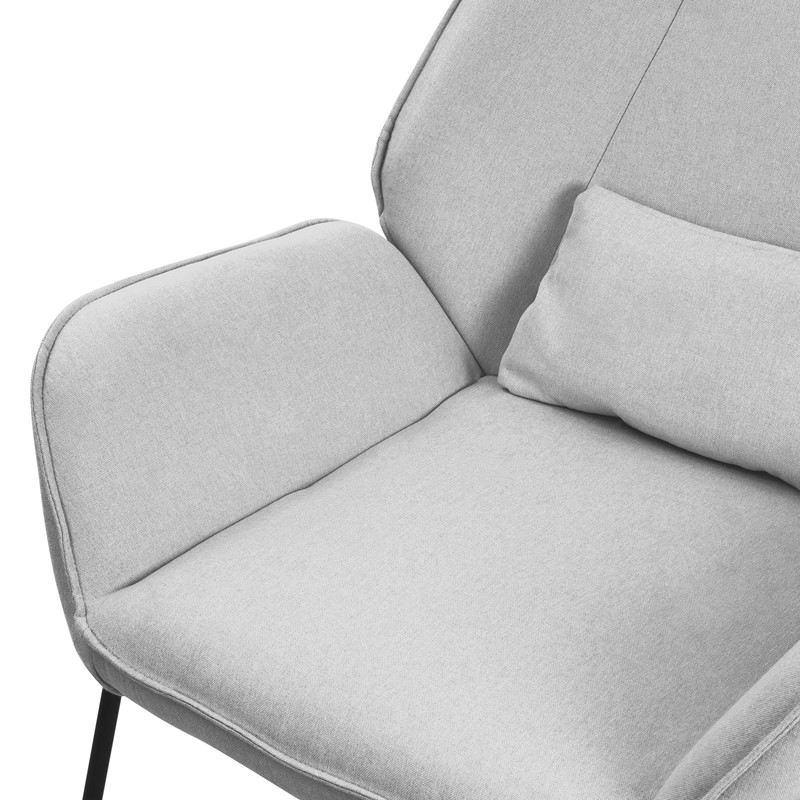 Loungesessel mit Armlehnen Hellgrau Relaxsessel mit Leinenbezug ML-Design