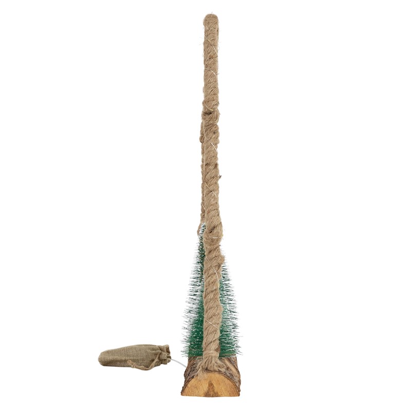 Deko LED Weihnachtsbaum aus Juteseil Standfigur 45 cm warmweiß mit Timerfunktion